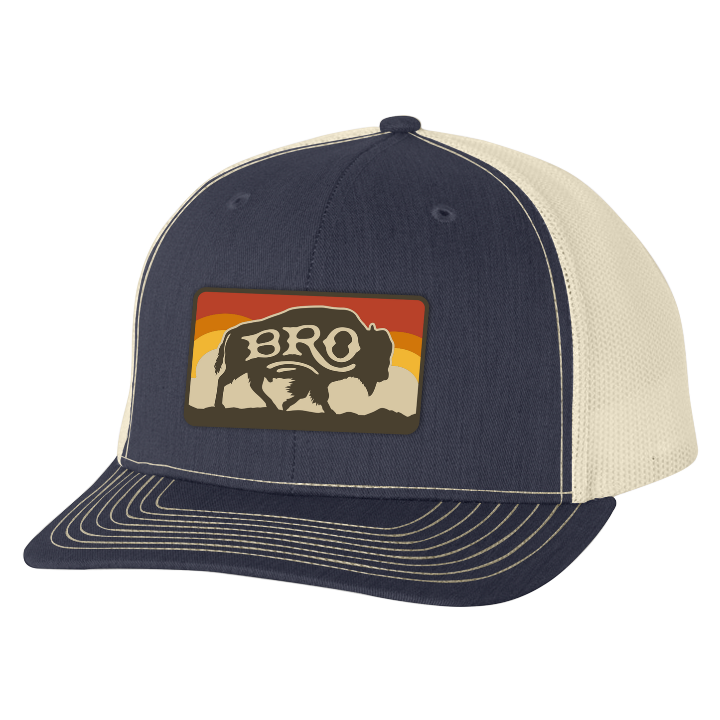 BRO Sky Buffalo Patch Trucker Hat in Blue