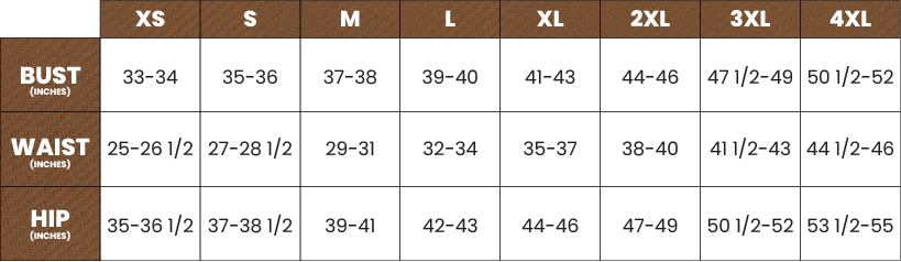 Sizing Chart