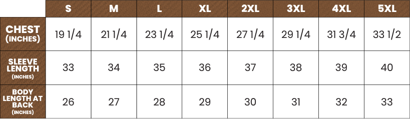 Sizing Chart