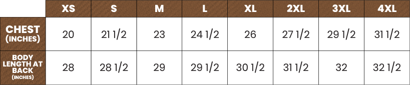 Sizing Chart