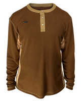 Badlands BROFLEX™ Work Henley in BRO Brown with Prairie Khaki trim