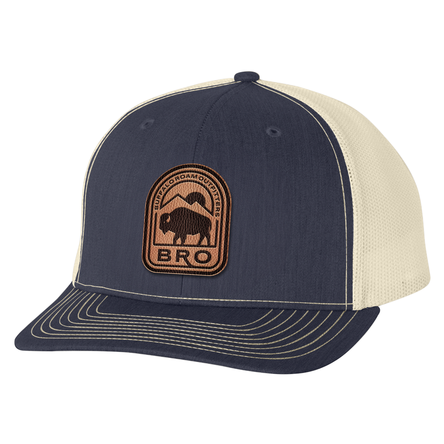 BRO Mountain Shield Leather Patch Trucker Hat