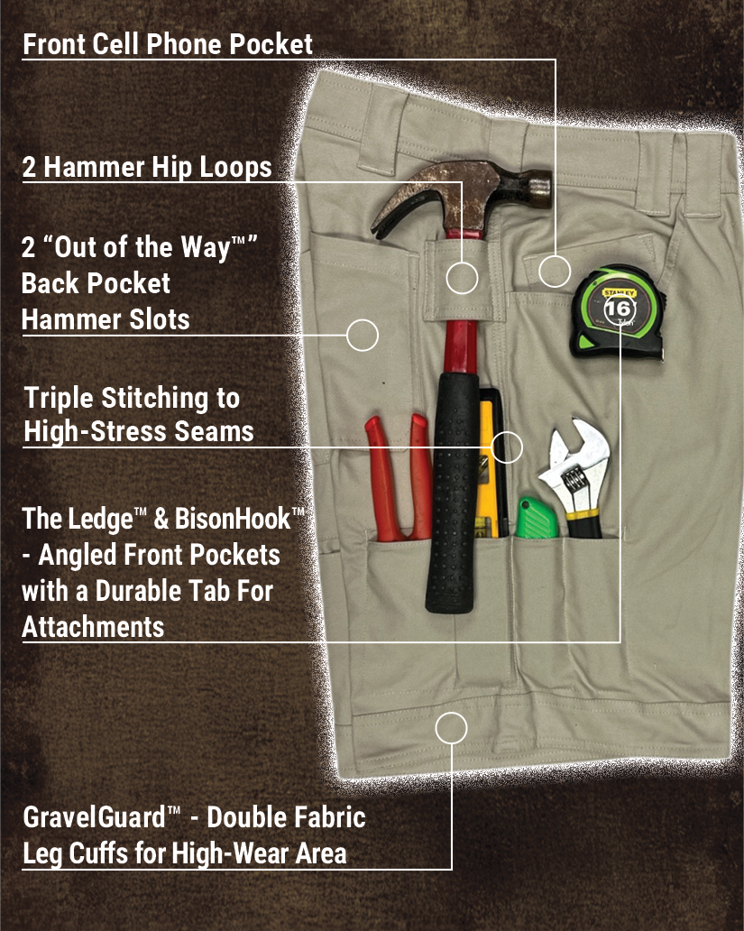 BisonHide RangeFlex™ Taskmaster 8™ Shorts