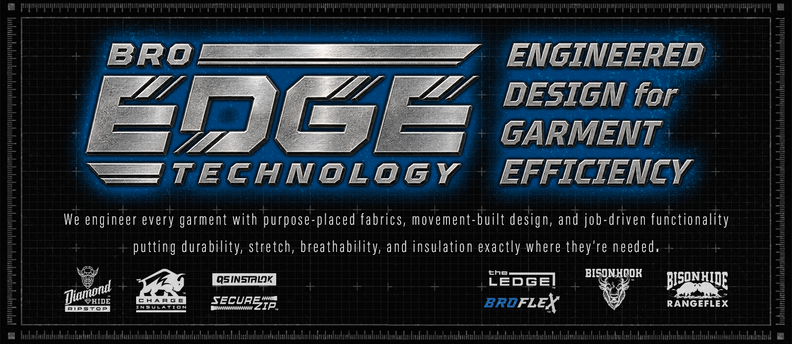 BRO EDGE workwear technology system by Buffalo Roam Outfitters