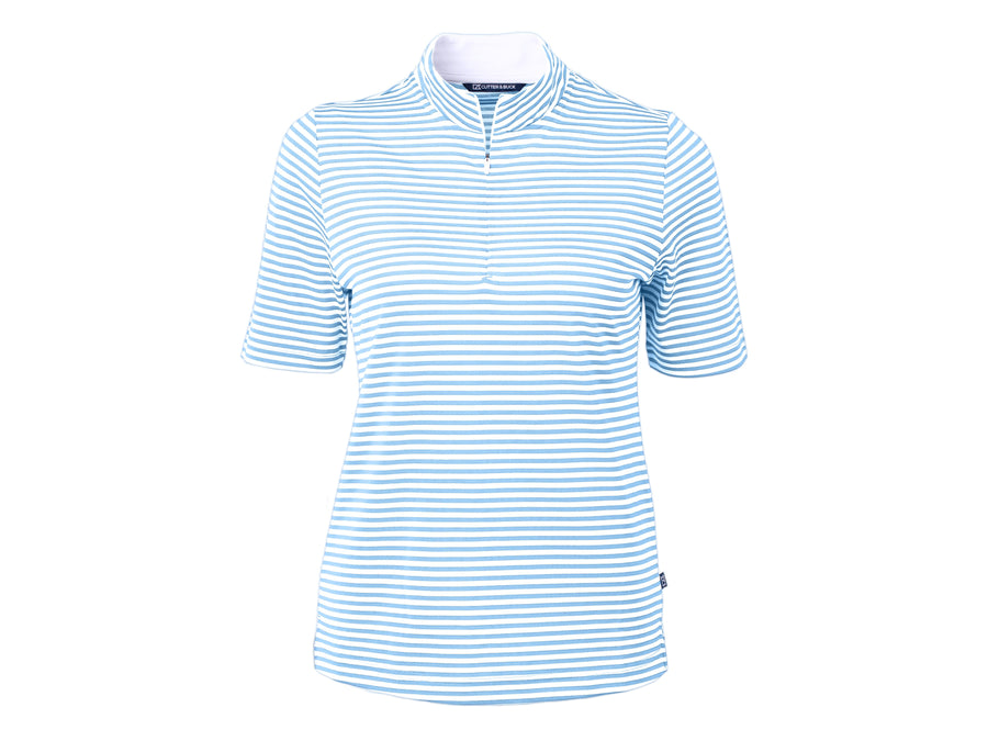 Cutter & Buck Virtue Recycled Stripe Featherlight Pique Womens Half Zip - Dunn Gear