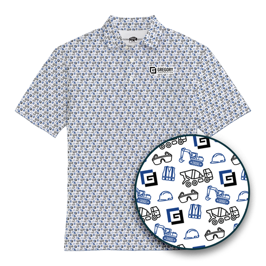 Gregory Construction - White with Blue Icons and Black Logo
