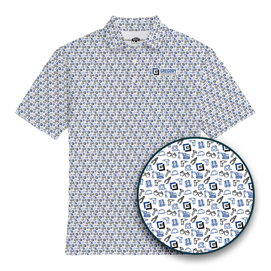 Gregory Construction - White with Blue Icons and Logo