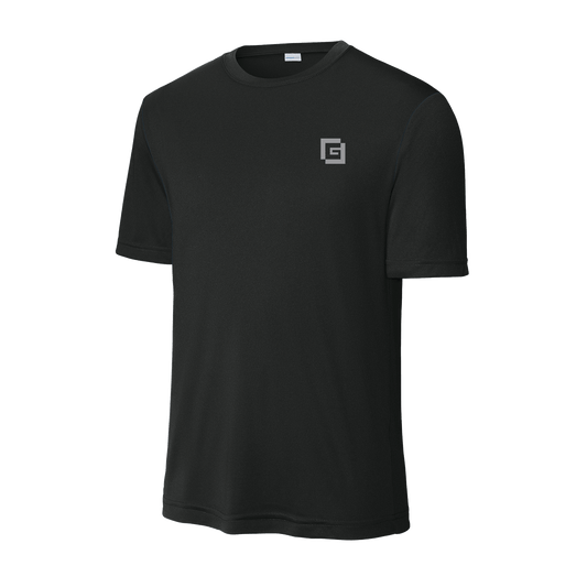 Gregory Construction - Tall PosiCharge Competitor Tee in black, lightweight, moisture-wicking, and breathable fabric.