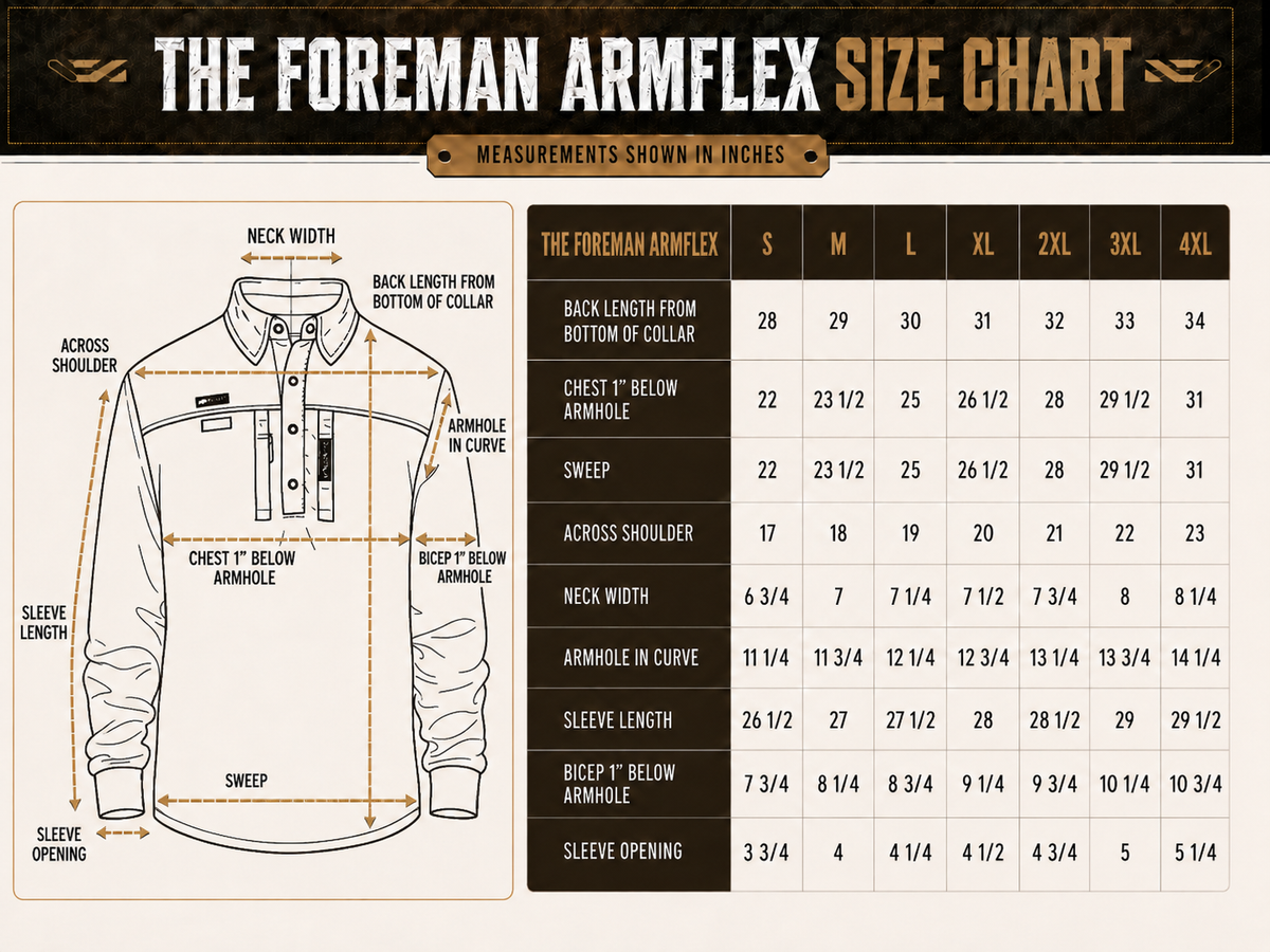 Product size chart