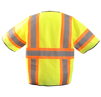 BRO All Mesh 6-Pocket Class 3 ANSI Two-Tone High Visibility Vest