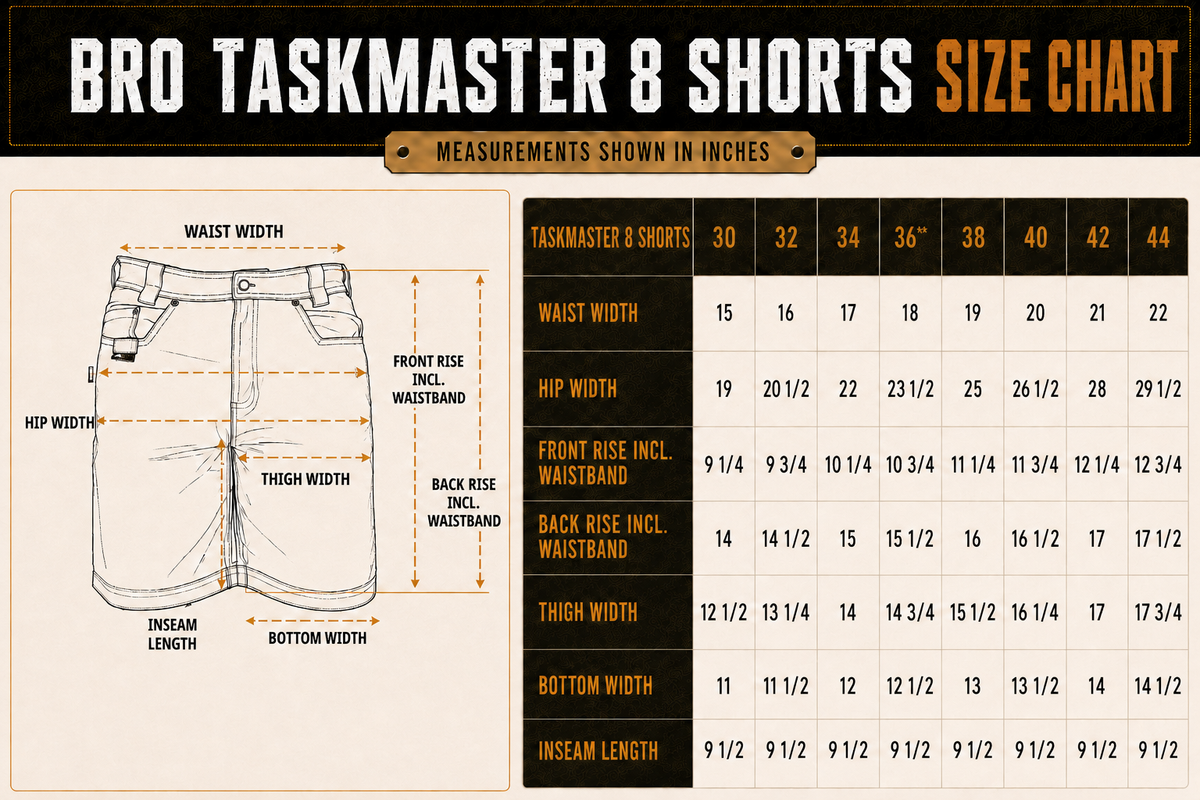 Product size chart